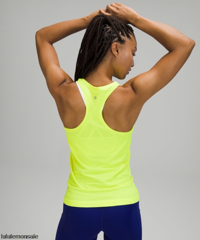 Lululemon Damen DELULU542 | Highlight Gelb Swiftly Tech Racerback Tank Top 20
